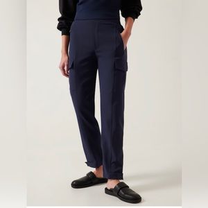 NWOT-Athleta Navy Endless Cargo Pant, Size 12 Tall